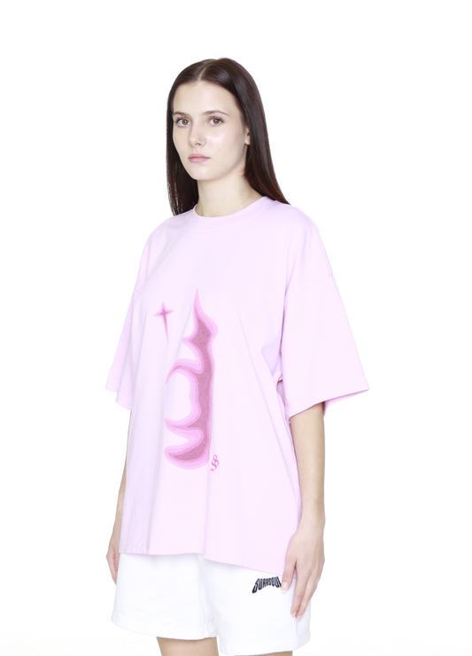 FACE BOXY TEE PINK